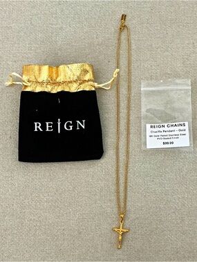 Reign Gold Crucifix Pendant Mini Bag Set - Black & Gold